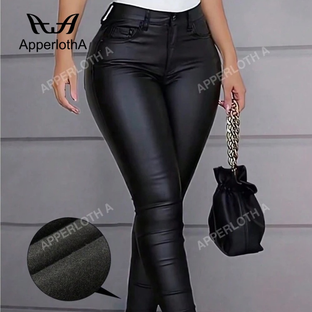 Black Faux Leather Leggings